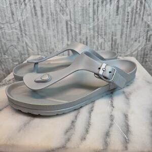 Birkenstock Gizeh EVA Sandals Silver Sz 39